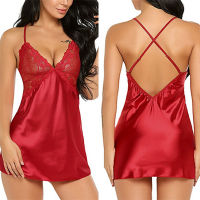 Sleepwear Pajamas Underwear Nightgown Exotic Costume Erotic Top Silk Women Lace Satin Lingerie