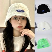 โอเวอร์ช์รอบ Topi Bucket ถักฤดูหนาวสีทึบอ่างอุ่นหมวกชาวประมงมีสไตล์