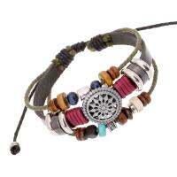 Retro Personality Cattle Leather Bracelet Fashionable Temperamental All-Match Beaded Leather Bracelet New Bracelet