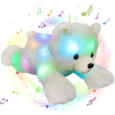ตุ๊กตาหมีขนาด37ซม. ของเล่น LED พร้อมอุปกรณ์ไฟสีสันสดใสและ Hiasan Kamar สำหรับเด็กของขวัญวันเกิดวันคริสต์มาสจำหน่ายทางดนตรี