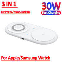 30W Fast Wireless Charger สำหรับ 14 13 12 Pro Max 7 6 5 4 3 Samsung 5 4 Active Pro Buds แผ่นชาร์จ