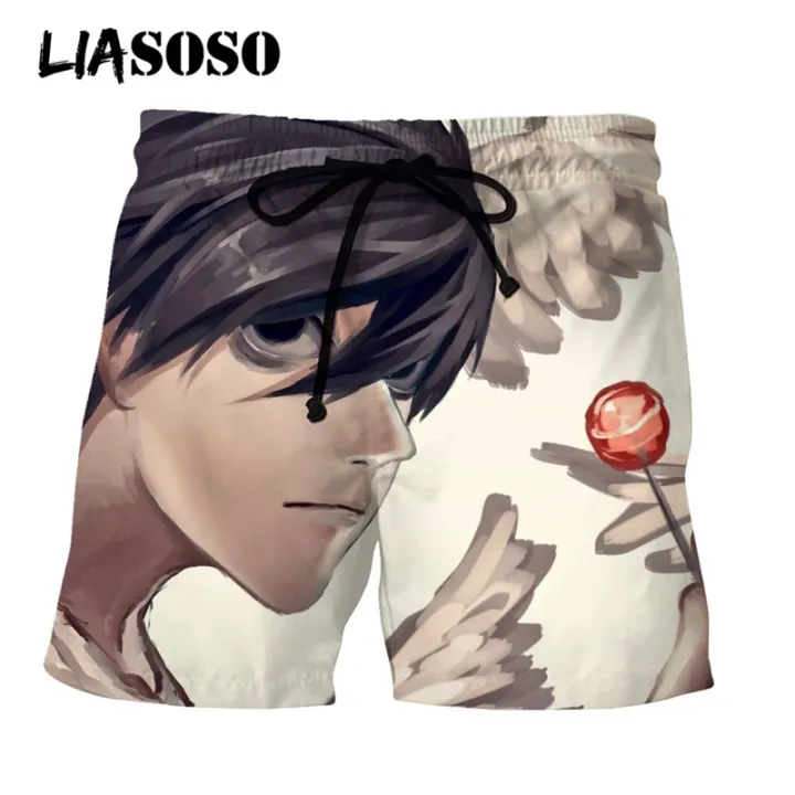 LIASOSO 3D Print Uni Japan Hot Anime Death Note Men's Cool Shorts  Streetwear Beach Casual Shorts Loose Boardshorts Trousers | Lazada PH