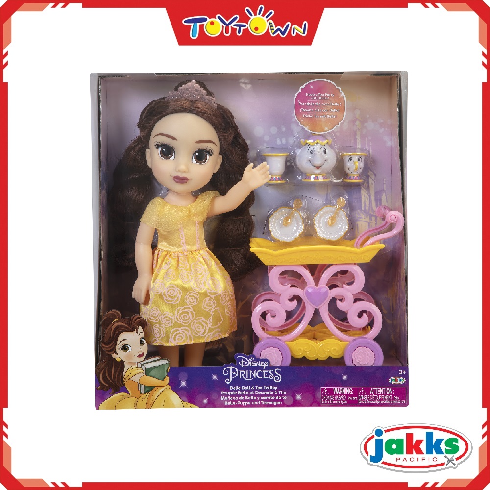 Disney Princess Belle Doll & Tea Trolley Tea Set My First Disney Princess Doll 