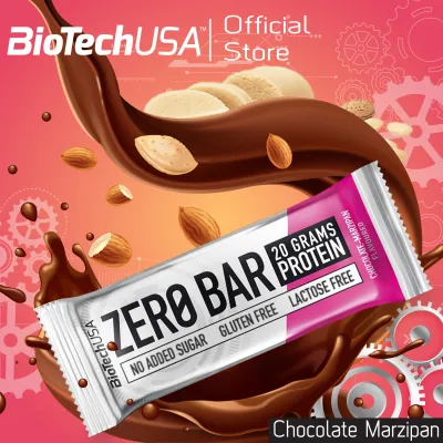BioTechUSA Zero Bar protein bar Chocolate Mazipan 50g/Bar (โปรตีนบาร์ รสช็อกโกแลต-มาร์ซิพาน 50กรัม/แท่ง)
