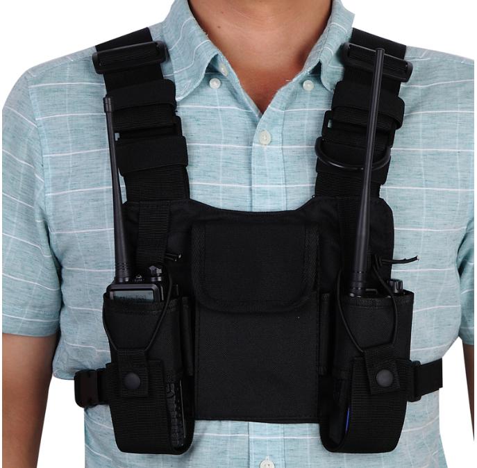 UV-5R Radio Carry Case/Holder Bag Walkie Talkie Chest Pocket Pack Backpack 