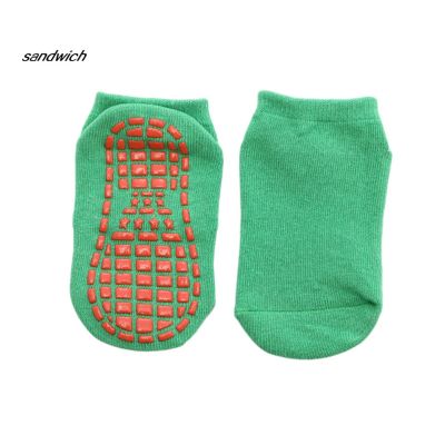 SDWC Solid Color Kids Girl Boy Anti Slip Breathable Elastic Sports Ankle Floor Socks