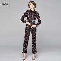 European and American Fashion All-Match Positioning Printed Shirt Pants Fashion Suit