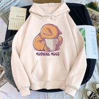 《Qinghe Yi Fang》 Hoody Kawaii แมวการ์ตูนพิมพ์ผู้หญิงเสื้อยืดคลุมด้วยผ้าฮาราจูกุหลวมสตรีเสื้อกันหนาวหมวกแฟชั่นเกาหลีเสื้อผ้าหญิง