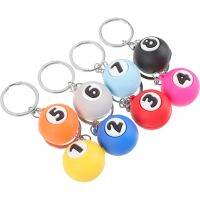 【LZ】¤  8 Pcs Small Billiards Pool Ball Keychains Rings Gift Delicate Hanging Mini Metal Gifts Match