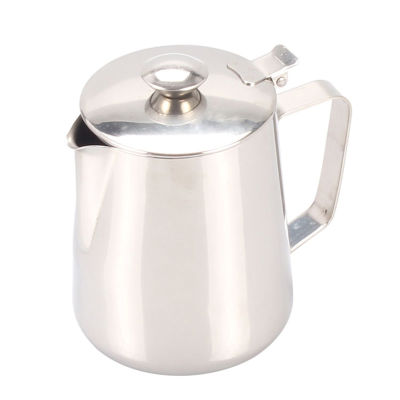 Stainless Steel 300ml 600ml Coffee Pitcher Milk Frothing Jug With Cover Cappuccino Milk Jug Espresso Coffee Pitcher Barista Cups