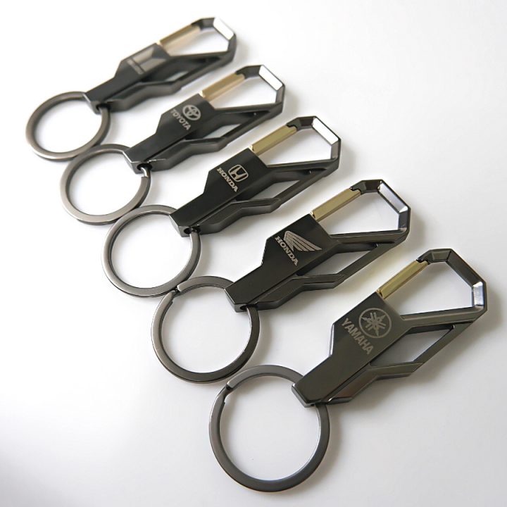 พวงกุญแจ-โลโก้รถยนต์และมอเตอร์ไซค์-พวงกุญแจรถยนต์-พวงกุญแจมอเตอร์ไซค์-สีเทา-ทอง