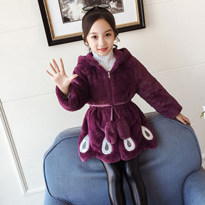 3-12 Years Teenager Thick Warm Winter Girls jacket Cute Butterfly Heavy Hooded Outerwear For Girl Outdoor Kids Windbreaker Coat