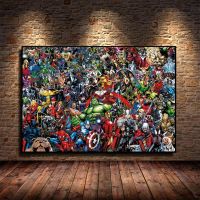 Marvel ภาพวาดผ้าใบ Superhero Captain America พิมพ์โปสเตอร์ภาพผนังศิลปะ Cuadros สำหรับห้องนั่งเล่น Nordic Home Decor