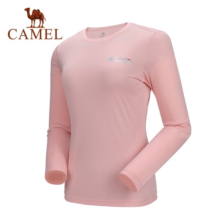 camel-เสื้อลําลองแฟชั่นสําหรับสตรีแขนยาวคอกลมพิมพ์ลาย-5211042