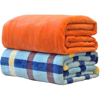 Plaid Coral Fleece Blanket Soft Warm Flannel Throw Blanket Solid Color Plaid A Blanket on the Sofa Adult Kid Bedspread Bed Cover