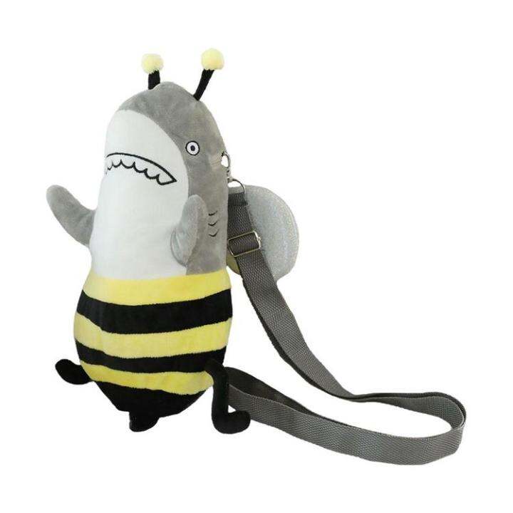 plush-shark-bee-purse-cute-yellow-bee-shark-plush-dolls-keychain-bag-cute-bee-shark-plush-dolls-keychain-bag-stuffed-animal-shark-plushie-bag-for-kids-gifts