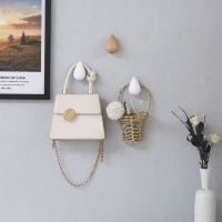 【YF】 New Drop Wood Wall Hooks Clothes Coat Bags Hanger Hook Home Decor Storage Behind-door Keys Holder Shelf Rack Stand