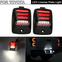 2Pcs Error Free White+Red LED License Plate Light Number Plate Lamp For Toyota Tacoma 2005-2015 Tundra 2000-2013