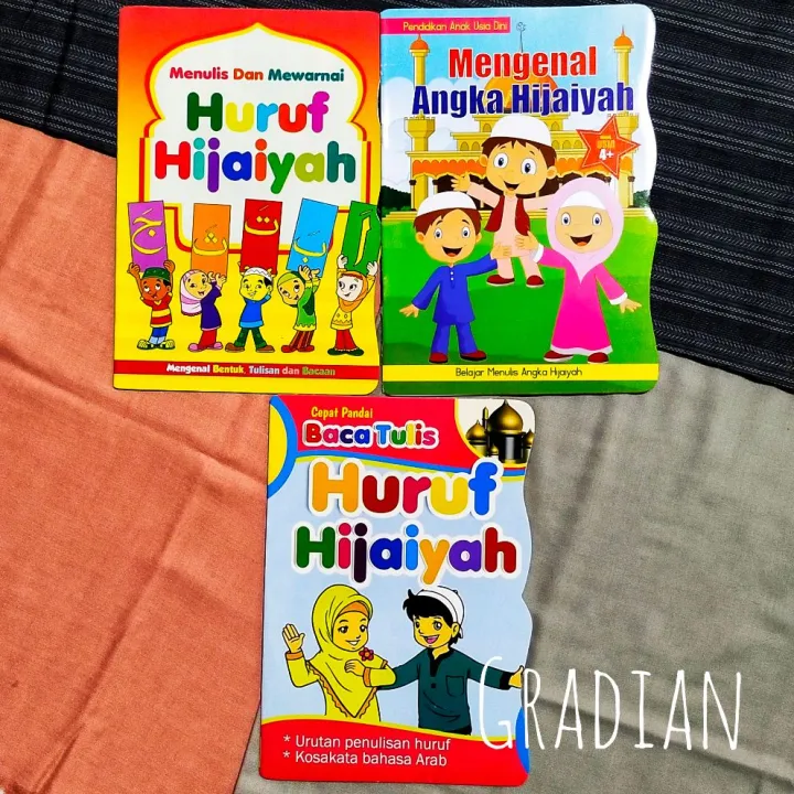 PAKET 3 BUKU MENULIS DAN MEWARNAI SERI HURUF DAN ANGKA HIJAIYAH ...