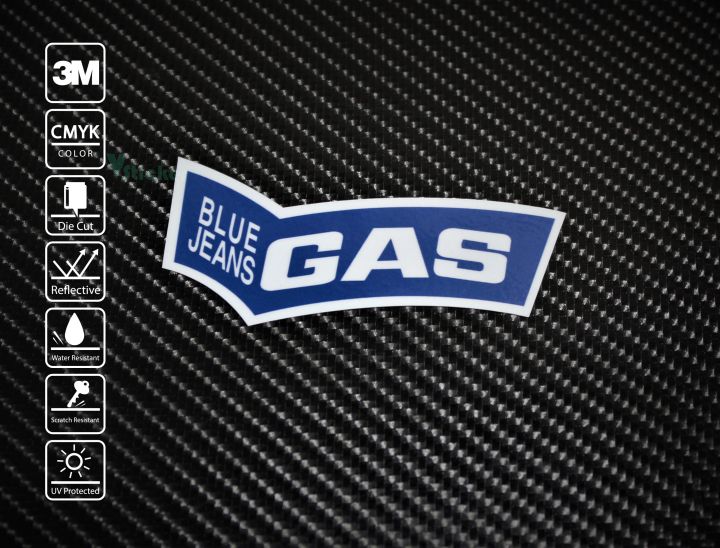 สติ๊กเกอร์ติดรถ Blue Jeans GAS 096