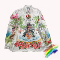 New CASABLANCA shirt Men Women Long Sleeve Casual Summer Style Hawaii Beach Silk shirts