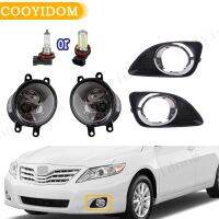 ไฟตัดหมอก LED ไฟตัดหมอกไฟหน้า Foglights โครเมี่ยมไฟตัดหมอกปกย่างฝาสวิทช์สำหรับ Toyota Camry XV40 2010 2011สำหรับรถ