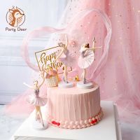 hot【cw】 Pink Ballet Decoration Happy Birthday Wedding Bride for Supplies Baking Gifts
