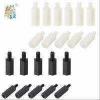 50pcs M2/M2.5/M3/M4xL 6mm Thread Black/white Spacing Screw Plastic For PCB Motherboard Fixed Nylon Standoff Spacer Pillar