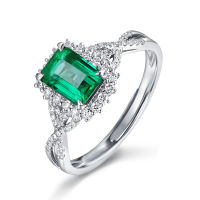 LUCKY DOLL New inlaid emerald square princess ring fashion adjustable ring