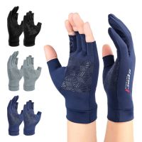 ❃ Soft Fishing Gloves Ice-silk Anti-slip Palm Design Unisex Summer Non-slip Fishing Gloves Fitness Gloves Cool