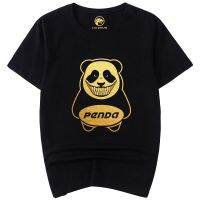 【Hot Sale】 Edison Chen European and trendy brand personality short-sleeved bronzing panda gold mens T-shirt large size hip-hop summer