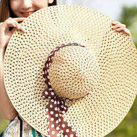 [hot]Womens Beach Hat Lady Derby Cap Wide Brim Floppy Fold Summer Cozy Sun Straw Hat