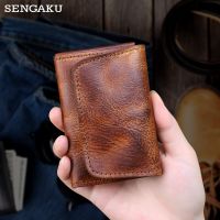 Retro Genuine Leather Card Wallet Handmade Cow Leather Credit Card Holder Card Case Bag Portable Storage Card Slot Money Bag Card Holders