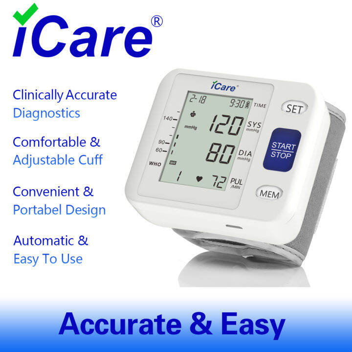 iCare®CK105 Wrist Type Blood Pressure Monitor Irregular Heartbeat (IHB