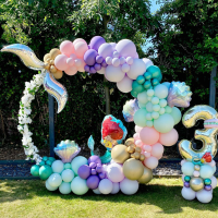 138Pcs/Set Disney Ariel Balloon Theme Party Decoration Mermaid Macaroon Balloons Girl Birthday Baby Shower Wedding Party Decor Balloons