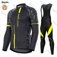 ☁ 2023 New Winter Warm Fleece Jersey Set Mountian Racing Rapha Cycling Jersey Mountian Cycling Jersey Ropa Ciclismo Cold Resistant