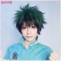 My Hero Academia Boku no Hiro Akademia Izuku Midoriya Cosplay Wigs Black Green Hair Heat Resistant Synthetic Free Wig Cap Wig  Hair Extensions Pads