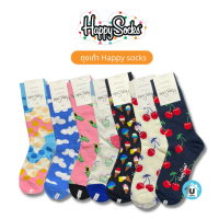 UCare - ถุงเท้า ข้อยาว Happy Socks สไตล์ยุโรป ข้อยาว สวย ดูดี แฟชั่น ถุงเท้าข้อสั้น genuine free size ส่งจาก กทม.