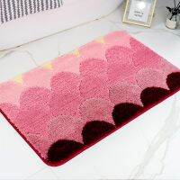 QSR STORE Non-slip Floor Mat for Bathroom Absorbent Rug High and Low Wool Double Flocked Carpet Bedroom Entrance Toilet