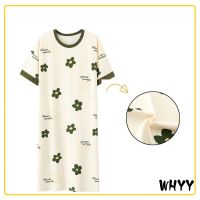 【 WYIN kitchen】 Women Nightgown Shorts Lolita Camisolas Summer Night Dress Cotton Sleepwear Leisure Home Kawaii Printing Sleeping Lingerie