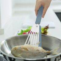 ไม้พายซิลิโคนปลาทอด Holaroom สแตนเลส Spatula สเต็กแพนเค้กพลิกไม้พายไม่ติดแกดเจ็ตสำหรับครัวที่ตักอาหาร