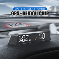 RF แผงหน้าปัดในรถ HUD GPS มาตรวัดความเร็ว Head-Up จอแสดงผลดิจิตอลจอแสดงผลระดับความสูงกล่องแจ้งเตือนความเร็วเกินกำหนดอุปกรณ์ตกแต่งรถยนต์ USB