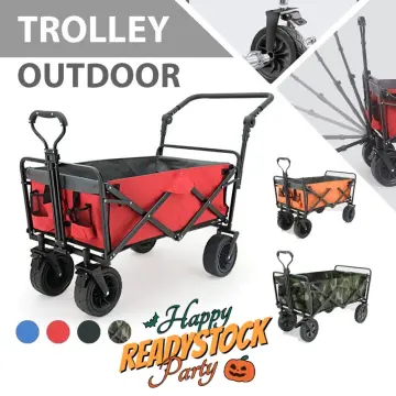 READYSTOCK Wagon Trolley Big Wheel 7 Inch Camping Foldable Utility Wagon  Camping Folding