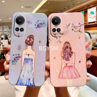 ปลอกโทรศัพท์มือถือ2023ใหม่พร้อมสต็อกสำหรับ OPPO Reno10 Pro + 5G เคสโทรศัพท์ Rhinestone Bling สาวด้านหลังกากเพชรรูปดอกไม้ OPPORENO10PRO5G ฝาหลัง