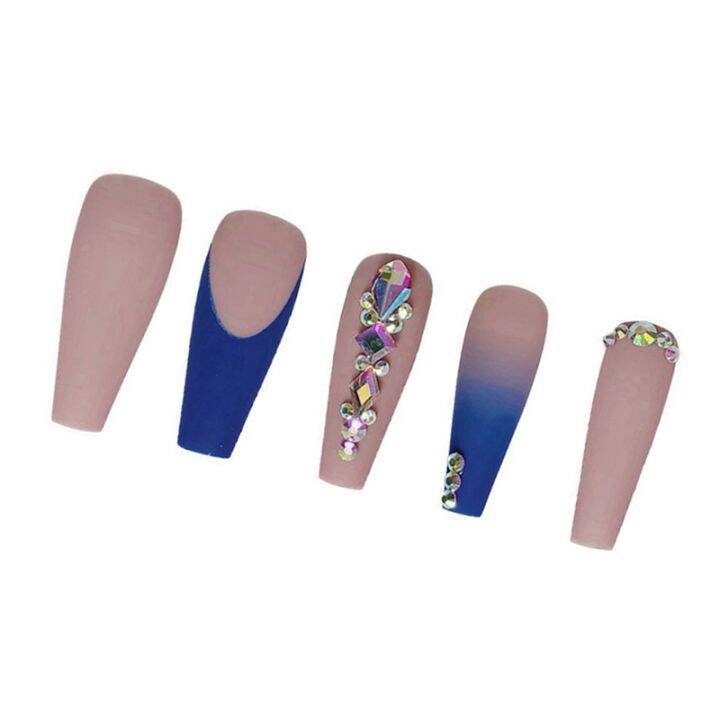 blue-french-ballerina-false-nails-gradual-change-rhinestones-fake-nails-wearable-press-on-nails