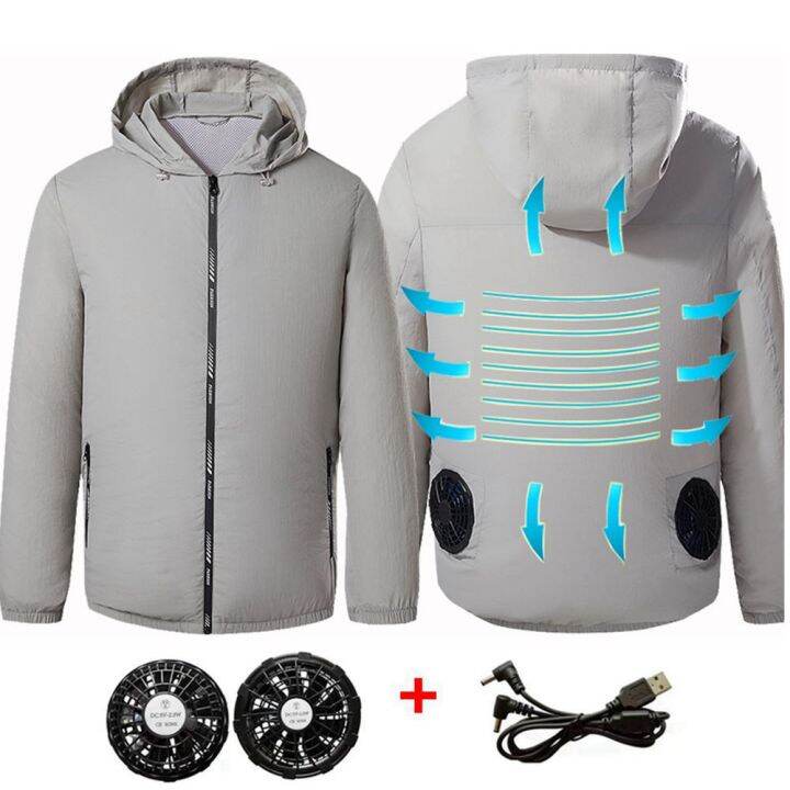 Ready Stock2021 Men Outdoor summer Jackets USB Electric fan cooling