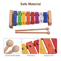 Wood Pine Xylophone 8-Note C Key Percussion Toddle Kid Musical Toy