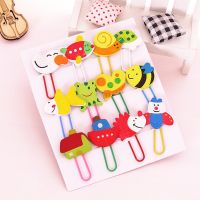 12 PCS Student Cartoon Wooden Clips Painted Cute Animal Paperclip Bookmarks Clips Learning Office Supplies a Set of 12 Colors