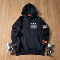 เสื้อกันหนาว มีฮู้ด ผ้าฝ้าย ลาย Nasa H M Premium Tagg Jumbo สําหรับผู้ชาย