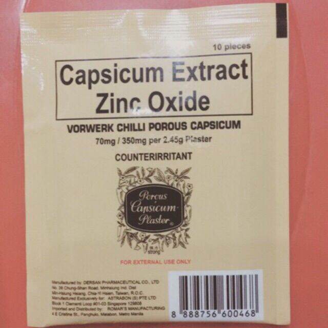 3"Capsicum Extract Zinc Oxide Chili Plaster Counterirritant Lazada PH